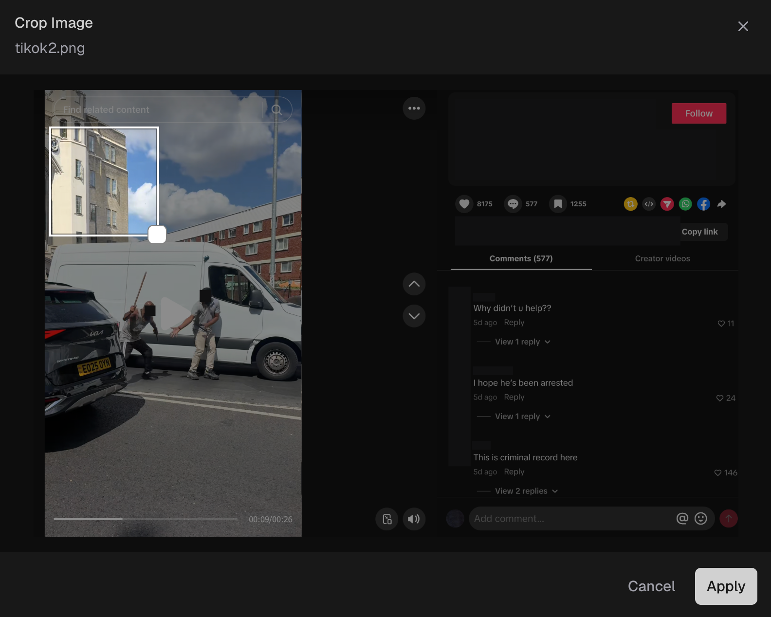Panoptik analysing a UK street scene in a social video